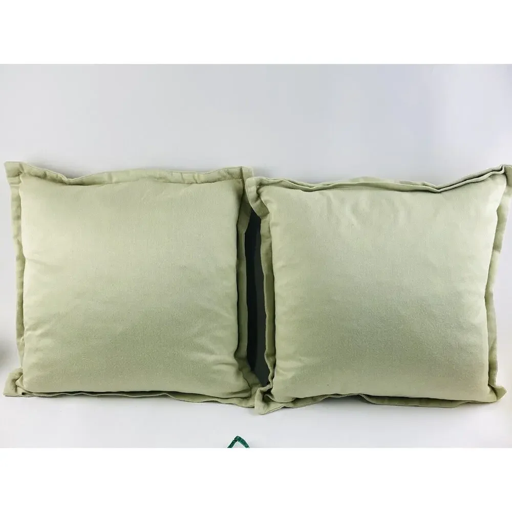 Set 2 Candice Olson Throw Pillows with down filled inserts wood bead edging Soft